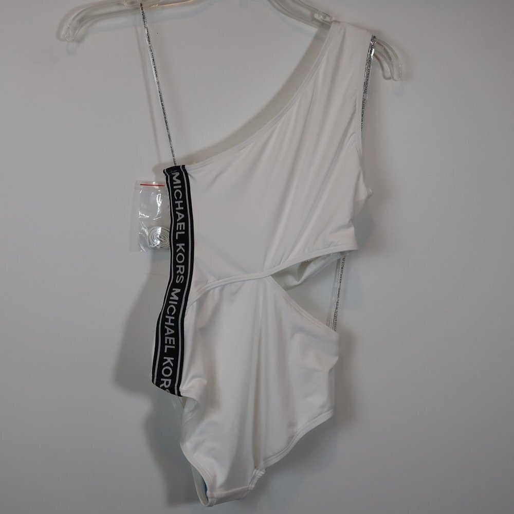 Michael Kors Signature White One Piece w Cut out